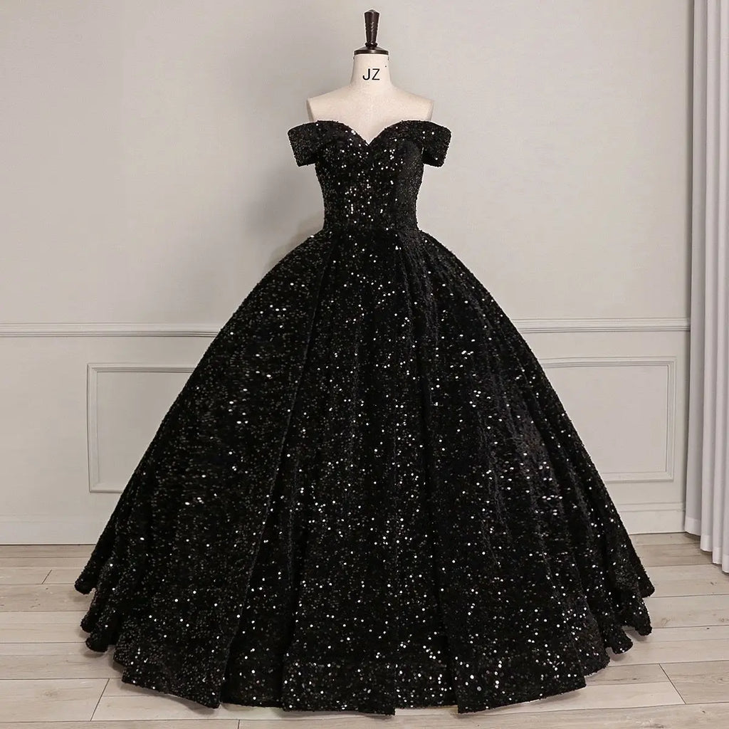 Bomaris Off-Shoulder Ball Gown Quinceanera Dresses Vestidos De 15 Anos Sparkly Sequined Princess Birthday Party Gowns Customized