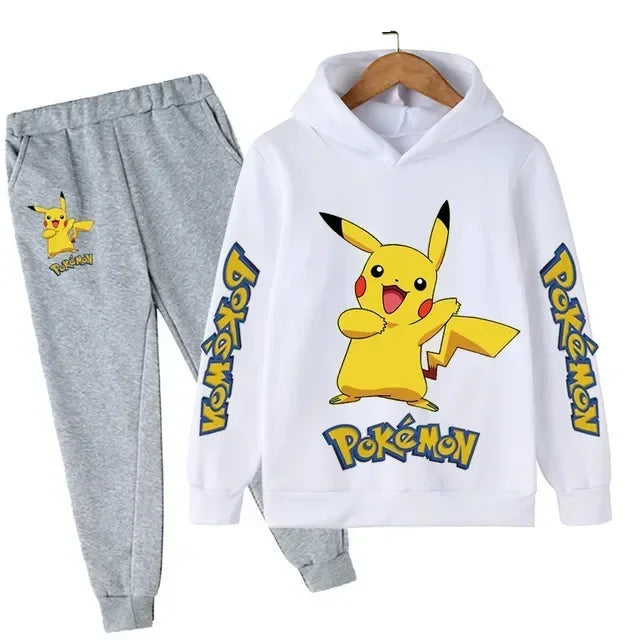Nouveau Pikachu enfants manches longues tenues vêtements garçons 3-14 ans ensembles pour enfants garçon décontracté Pokemon