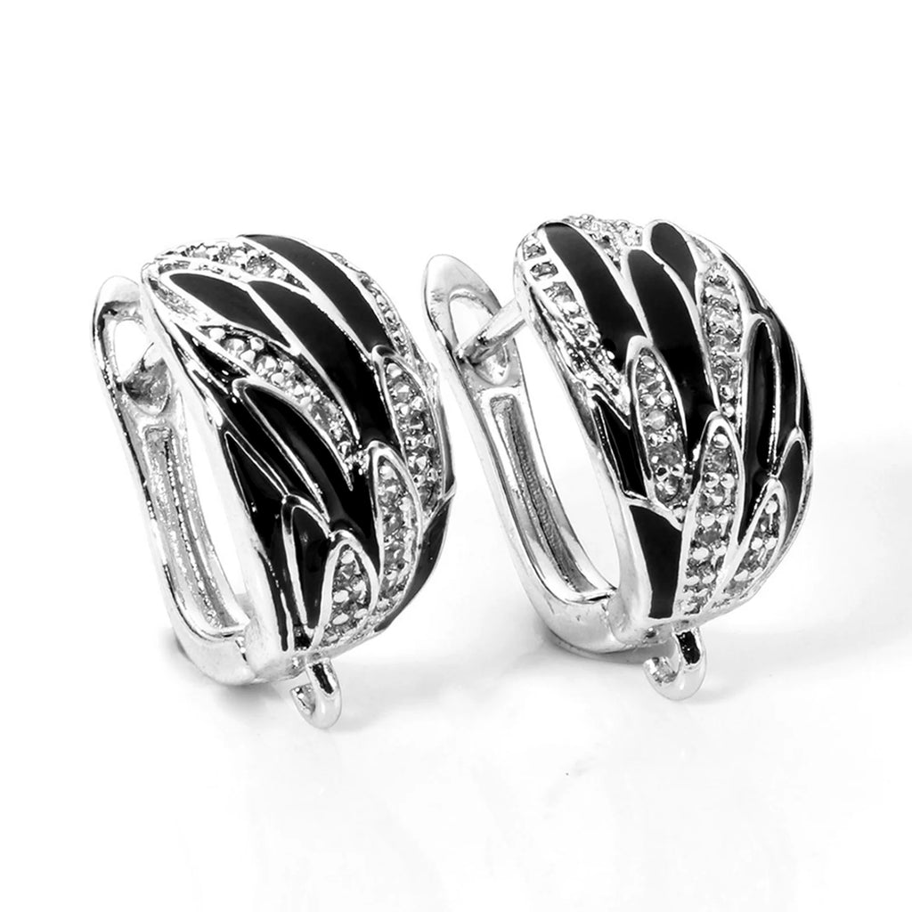 Bouclesd’oreilles 1/2 Pair Brass Micro Pave Hoop Earrings With Loop Black Enamel Clear Cubic Zirconia Earwires Fasteners
Accessories For Earring