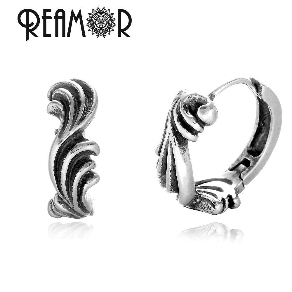 Boucles d’oreilles REAMOR 1 Pair Fashion Round Ball Hoop Earrings Punk Style Cross Piercing Earrings For Women Men Ethnic Simple Ear Jewelry Gift