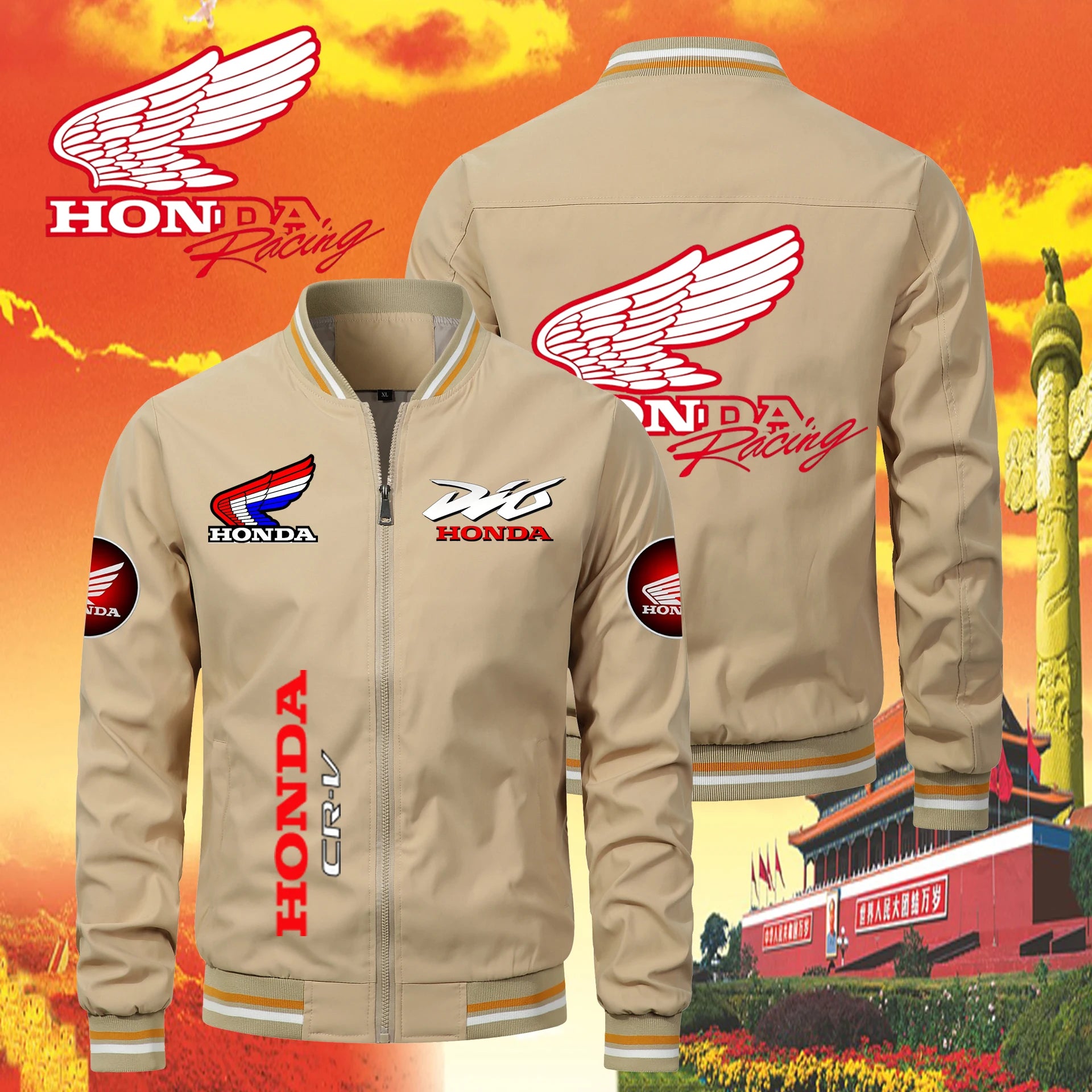 Veste de moto Honda pour hommes, veste de motard avec Logo Honda Red Wing et HRC, coupe-vent, vêtements de sport pour équipe de
