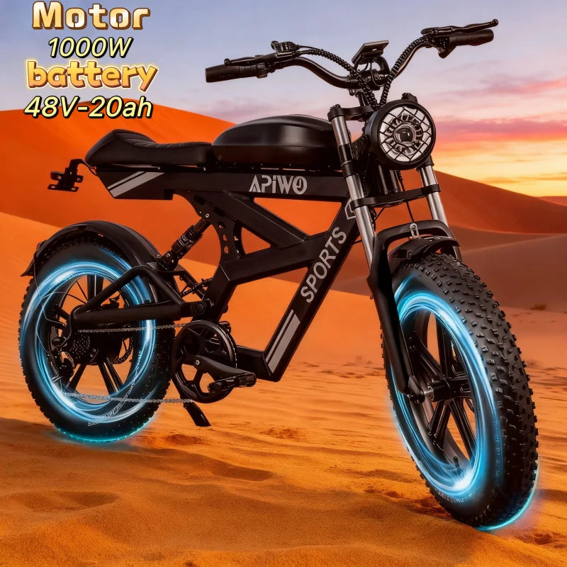 20-inch E-Bike mountain off-road cycling bicycle with 1000W powerful motor 48V-20ah energy-saving battery urban electric bicycle