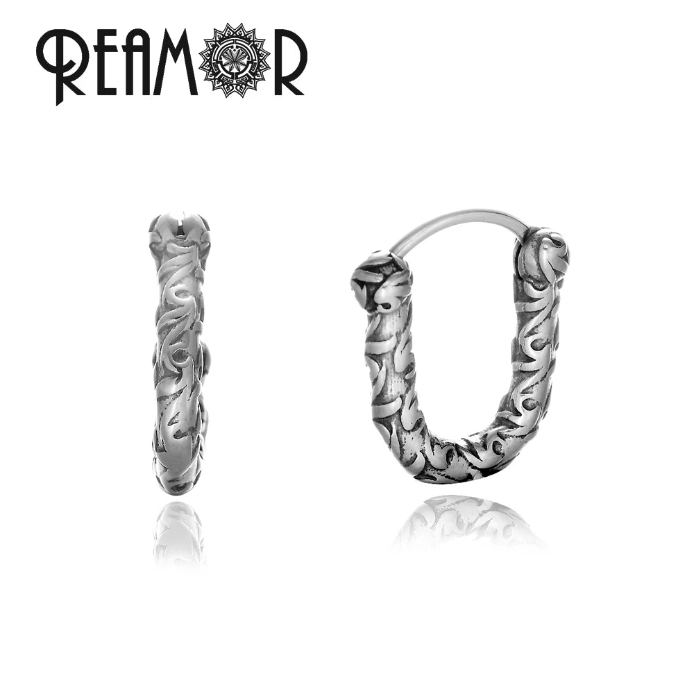 Boucles d’oreilles REAMOR 1 Pair Fashion Round Ball Hoop Earrings Punk Style Cross Piercing Earrings For Women Men Ethnic Simple Ear Jewelry Gift