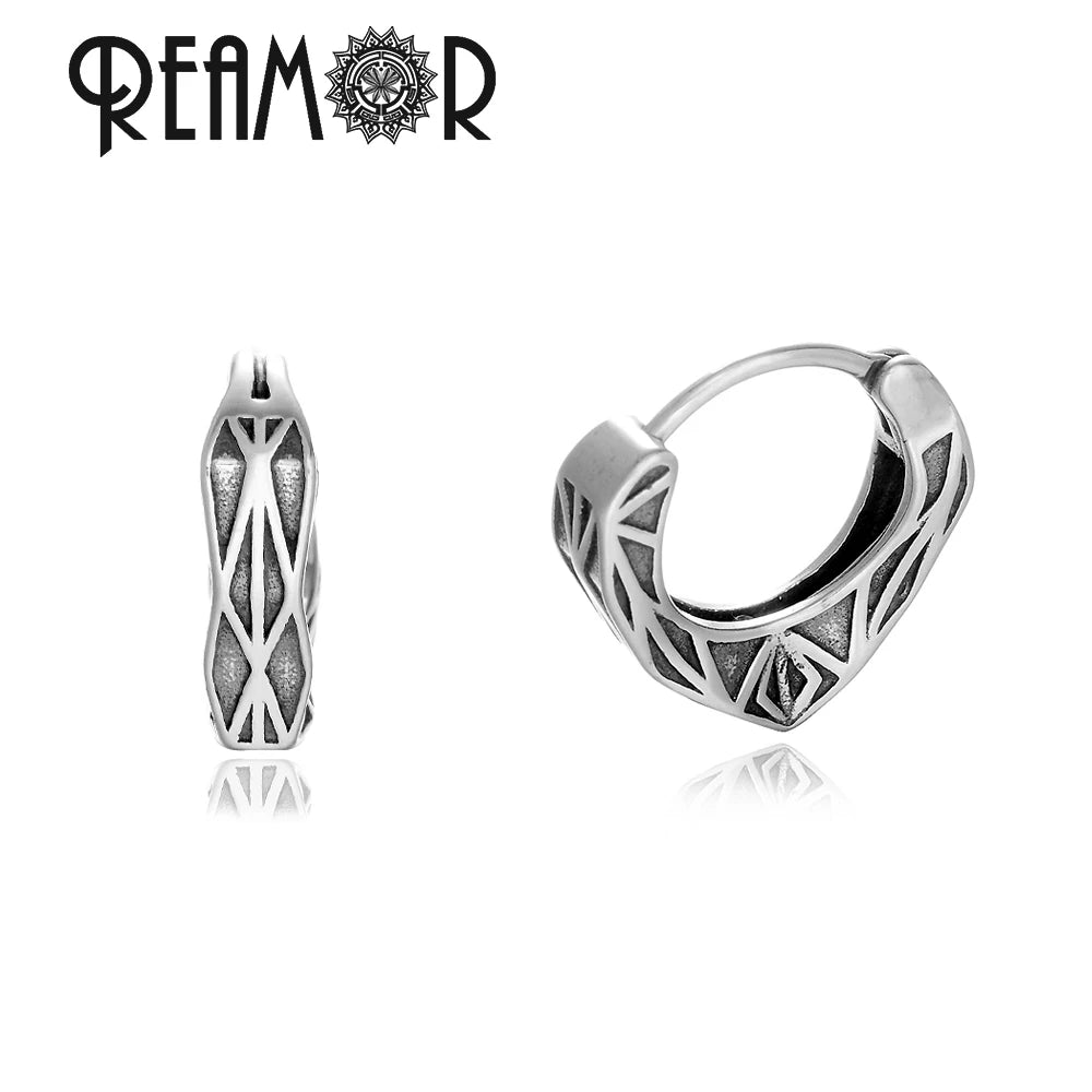 Boucles d’oreilles REAMOR 1 Pair Fashion Round Ball Hoop Earrings Punk Style Cross Piercing Earrings For Women Men Ethnic Simple Ear Jewelry Gift