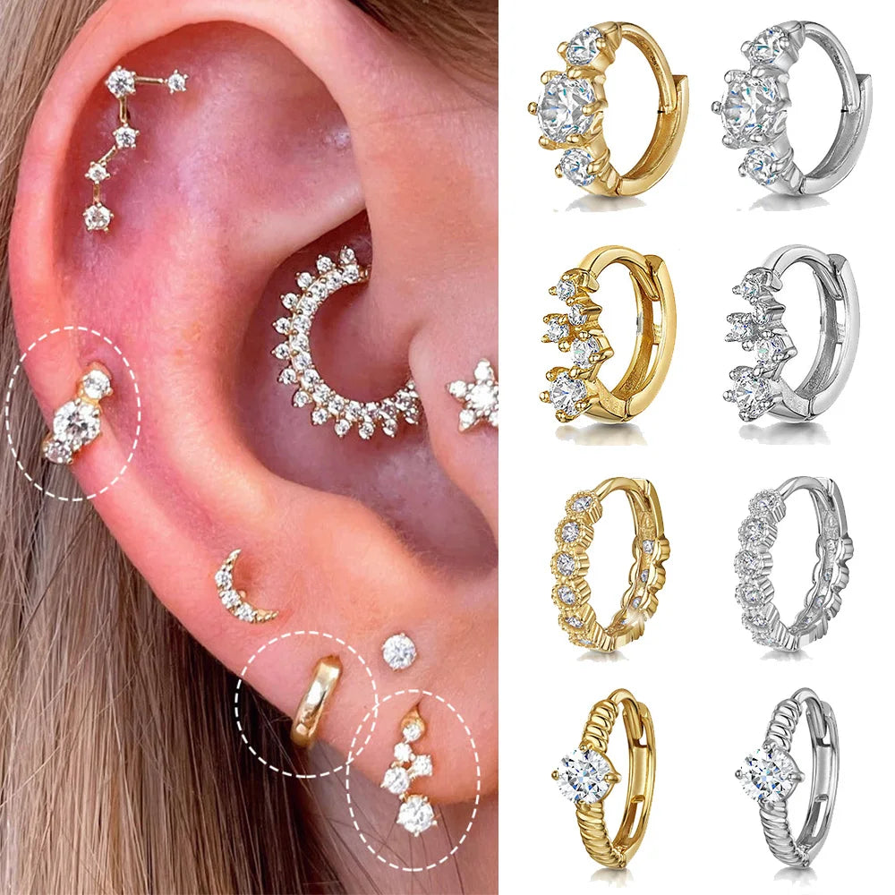 Boucles d’oreilles Ear Cartilage Tragus Helix Piercing Hoop Buckle Earring for Women 1PC Stacking Ear Bone Snug Rook Daith Lobe Fashion INS Jewelry