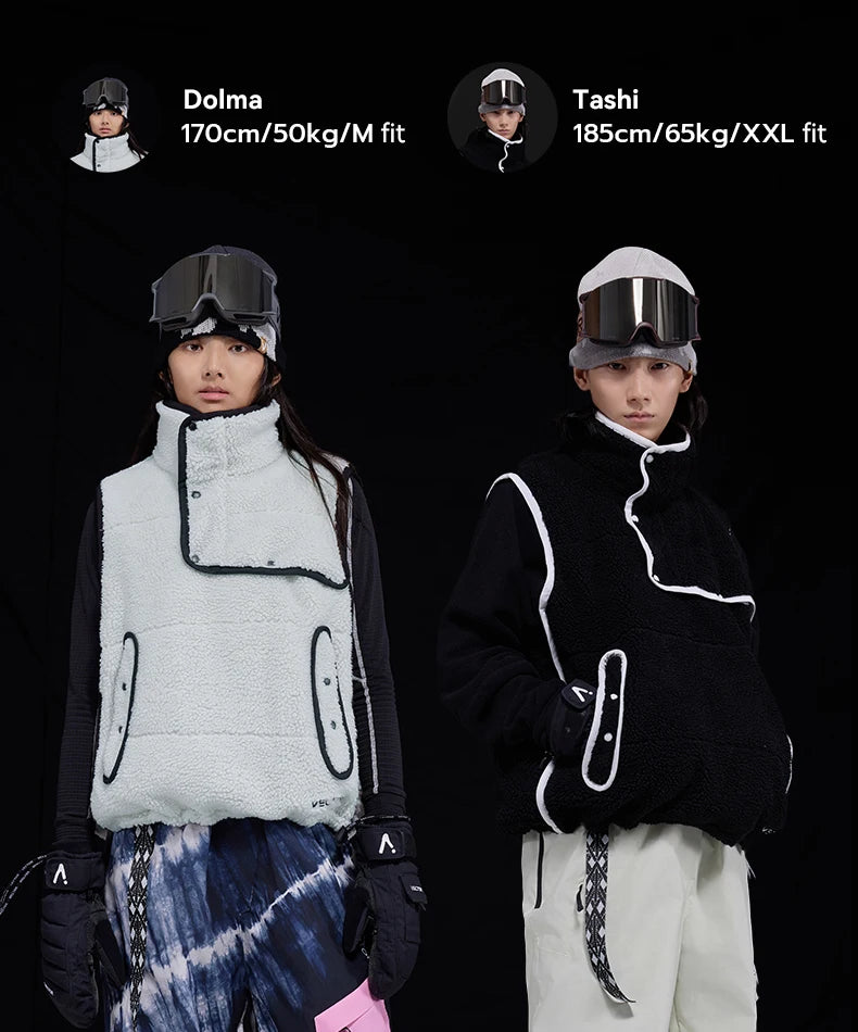 VECTOR Lamb Wool and Cotton Vest Skin Friendly Heat Gathering Lightweight and Temperature Locking Indoor and Outdoor Skiing