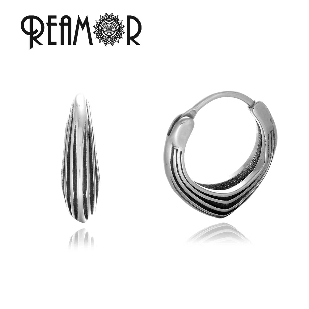 Boucles d’oreilles REAMOR 1 Pair Fashion Round Ball Hoop Earrings Punk Style Cross Piercing Earrings For Women Men Ethnic Simple Ear Jewelry Gift